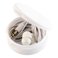 Earphones in Round Case