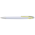 Rounded Clip Ballpoint Pen With White Barrel