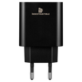 IND 3.1AMP Dual USB Wall Charger With Micro-USB & Type-C Cab