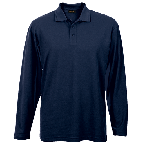 175g Pique Knit Long Sleeve Golfer Mens
